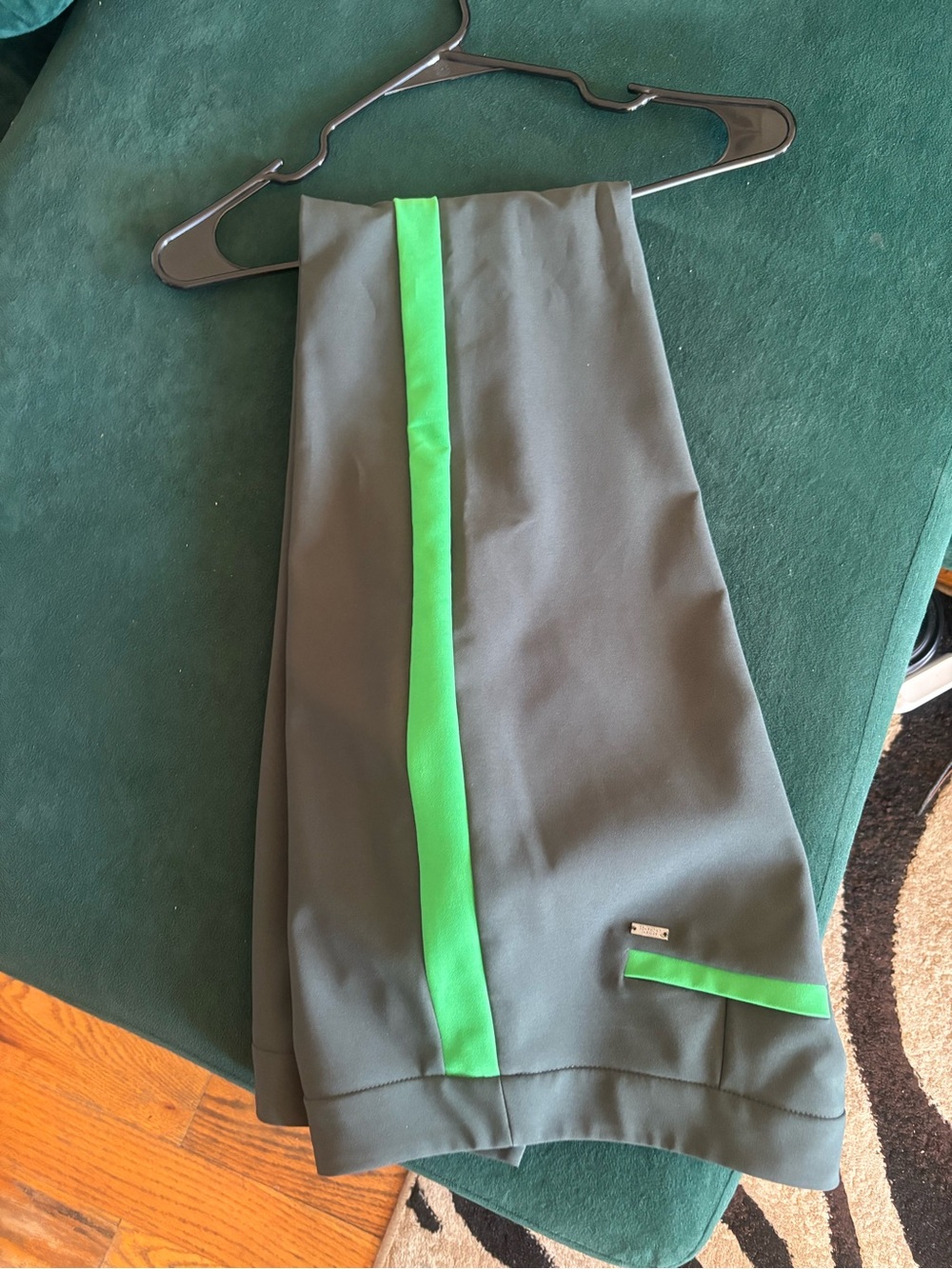 Armani Exchange Green Trousers with Green Trim